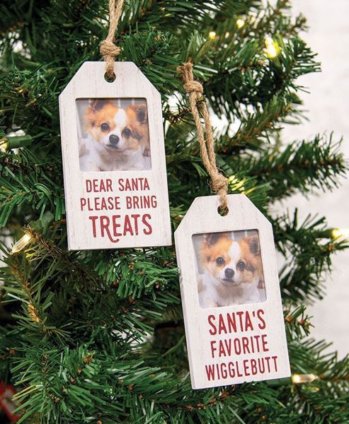 Picture of Santa's Favorite Wigglebutt Photo Tag Ornament, 2 Asstd.