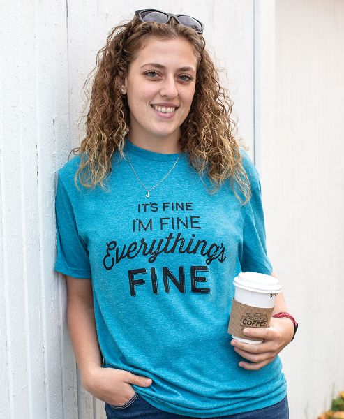 Picture of Everything’s Fine T-Shirt, Heather Galapagos Blue