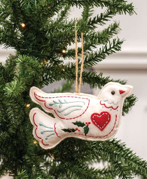 Picture of Yuletide Folklore Stuffed Felt Dove Ornament