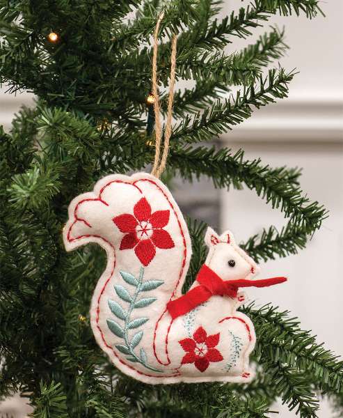 Picture of Yuletide Folklore Stuffed Felt Squirrel Ornament