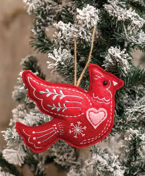 Picture of Yuletide Folklore Stuffed Felt Cardinal Ornament