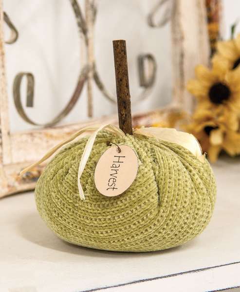 Picture of Stuffed Green Harvest Sweater Pumpkin, 5.5"H