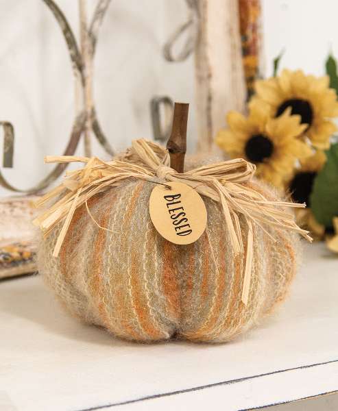 Picture of Stuffed Harvest Colors Blessed Sweater Pumpkin, 5"H