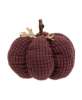 Picture of Burgundy Waffle Weave Pumpkin w/Burlap Leaves, 6" Dia.