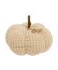 Picture of Ivory Waffle Weave Pumpkin w/Burlap Leaves, 4.75" Dia.