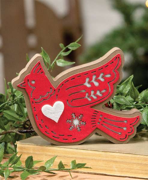 Picture of Laser Cut Snowflake Cardinal Sitter