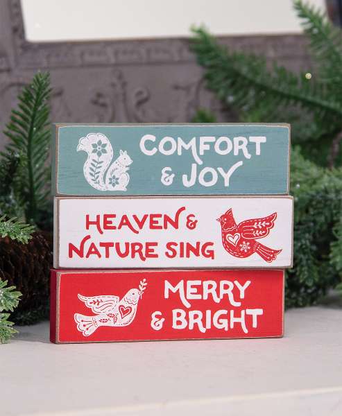 Picture of Merry & Bright Yuletide Thin Mini Block, 3 Asstd.