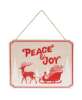 Picture of Peace & Joy Reindeer & Sleigh Wooden Sign