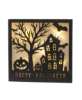 Picture of Black Sparkle Happy Halloween House Light Up Box Sign