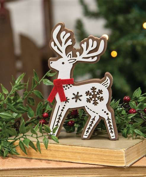 Picture of Laser Cut Standing Snowflake Reindeer Sitter