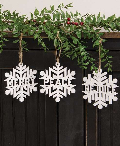 Picture of Sparkle Snowflake Word Ornament, 3 Asstd.