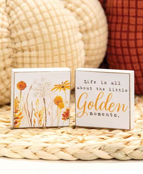 Picture of Golden Fall Wildflower 2" Blocks, 2/Set