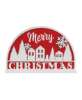 Picture of Sparkle Snowflake Merry Christmas Village Sign on Base