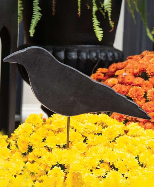 Picture of Wooden Crow Planter Stake Topper, 4"