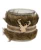 Picture of Furry Jar w/Reindeer Charm - 5" Dia. x 5" H