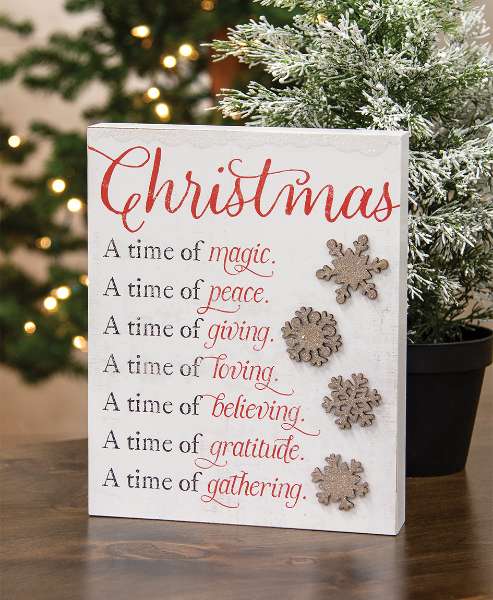 Picture of Christmas Time Snowflakes Layered Box Sign