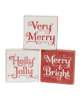 Picture of Frosted Very Merry 3" Square Block, 3 Asstd.