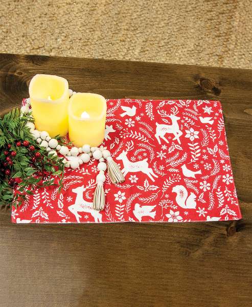 Picture of Yuletide Forest & Floral Folklore Red Placemat