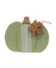 Picture of Distressed Chunky Wooden Feed Sack Stripe Pumpkin w/Leaves Sitter, 3 Asstd.