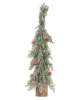 Picture of Winter Frost Pine Tree w/Red Baubles, 13.5"H