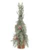 Picture of Winter Frost Pine Tree w/Red Baubles, 10"H