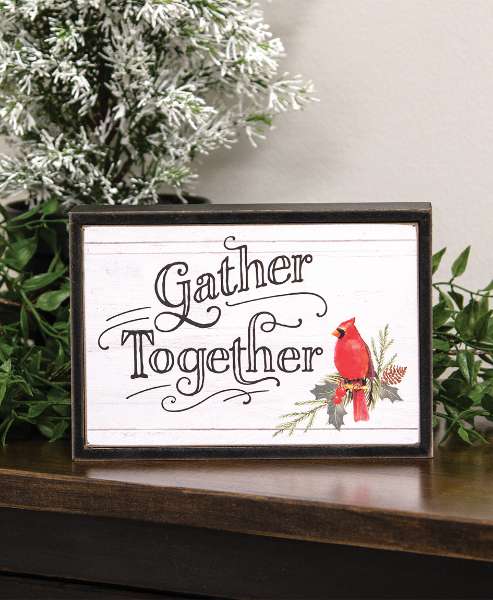 Picture of Gather Together Cardinal Box Sign