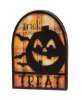 Picture of Trick or Treat Silhouette Plaid Background Wooden Sitter