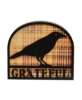 Picture of Grateful Crow Silhouette Plaid Background Wooden Sitter