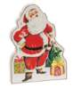 Picture of Distressed Jolly Santa & Presents Wooden Sitter