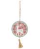 Picture of Yuletide Folklore Round Wooden Reindeer Ornament, 2 Asstd.