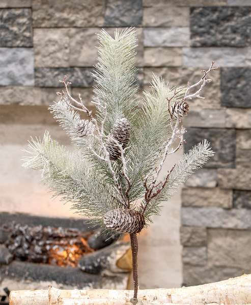 Picture of Snowy Bristle Pine & Boughs Pick, 16.5"