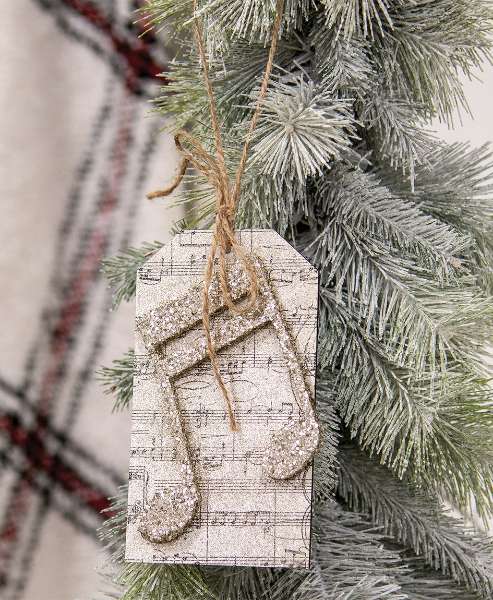 Picture of Glittered Music Note Tag Ornament