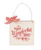 Picture of Most Wonderful Time of the Year Wooden Ornament with Bow