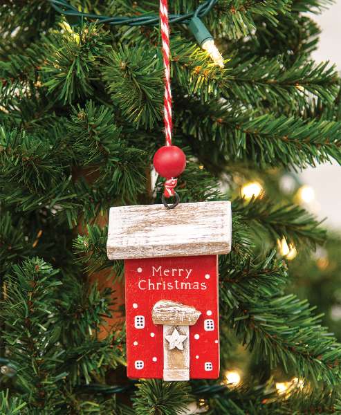 Picture of Wooden Merry Christmas House Ornament