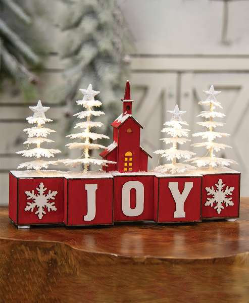 Picture of Light Up Frosted Winter Forest & Church on Joy Blocks