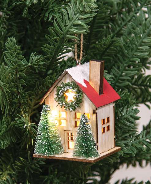 Picture of Snowy Woodland Light Up House Ornament