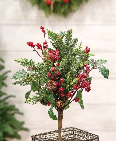 Picture of Shimmering Holly Pine & Berries Bush, 17"