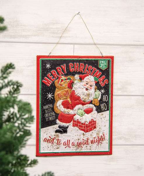 Picture of Metal Retro And To All A Good Night Santa Sign