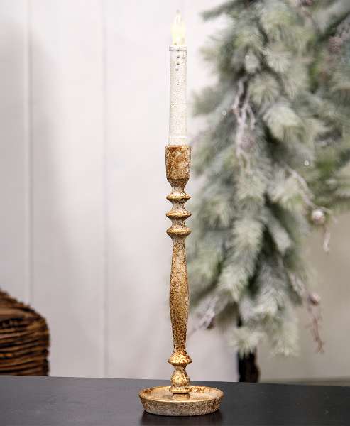 Picture of Distressed Gold Finish Candle Stick, 12"H