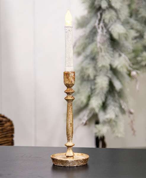 Picture of Distressed Gold Finish Candle Stick, 9"H