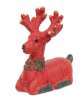 Picture of Distressed Resin Red & Green Deer Sitter