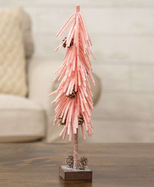 Picture of Pink Glittered Foamy Needle Pinecone Tree, 12"H