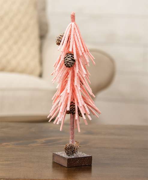 Picture of Pink Glittered Foamy Needle Pinecone Tree, 10"H