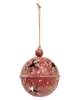 Picture of Gleaming Distressed Red Metal Snowflake Jingle Bell, 5" x 7.25"