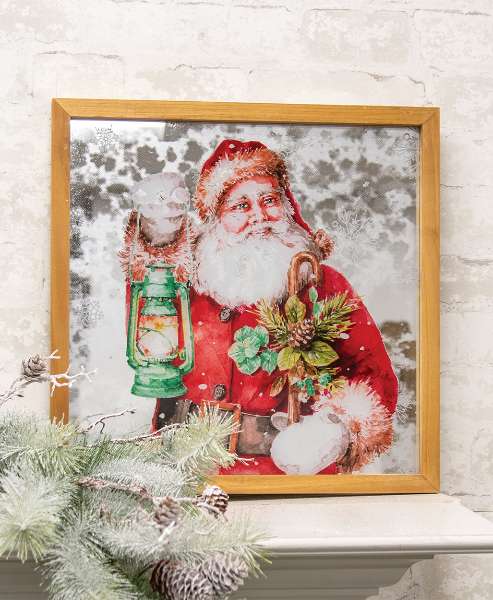 Picture of Santa with Lantern Mirror