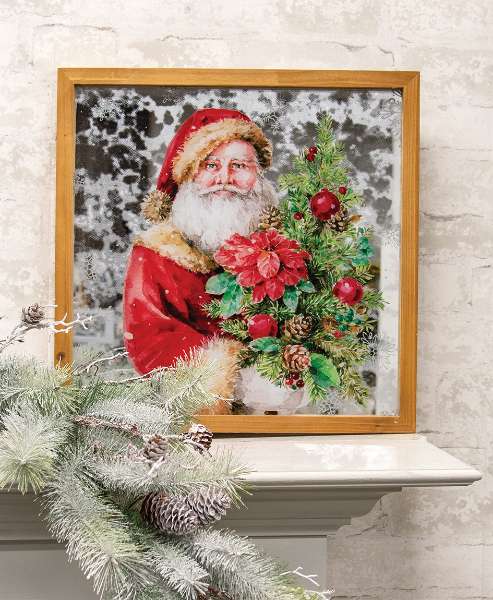 Picture of Santa with Christmas Tree Mirror