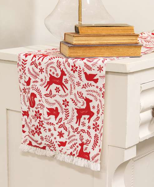 Picture of Yuletide Forest & Floral Folklore White Runner