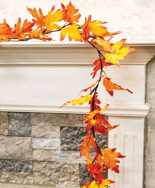 Picture of LED Maple Leaf Garland, 24 ct, 6 ft L.